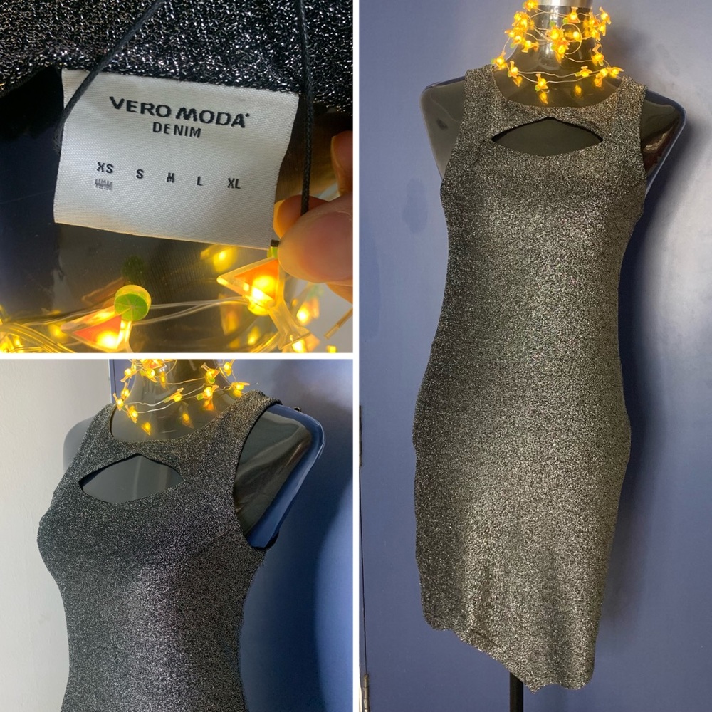 VERO MODA Shimmery Black Dress in Size-XS - Picture 1 of 13